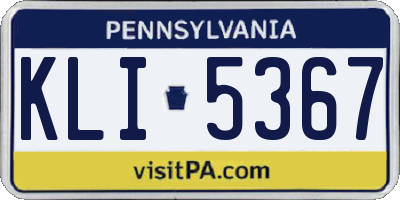 PA license plate KLI5367