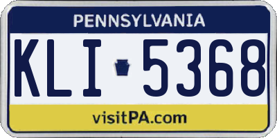 PA license plate KLI5368