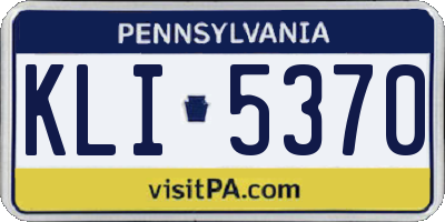 PA license plate KLI5370