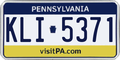 PA license plate KLI5371