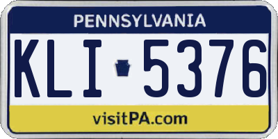 PA license plate KLI5376
