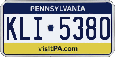 PA license plate KLI5380