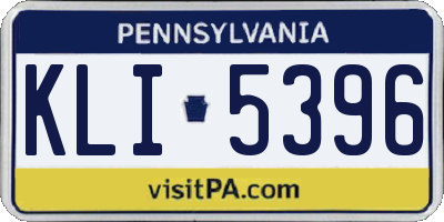 PA license plate KLI5396