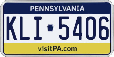 PA license plate KLI5406