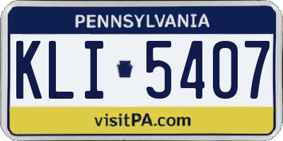 PA license plate KLI5407
