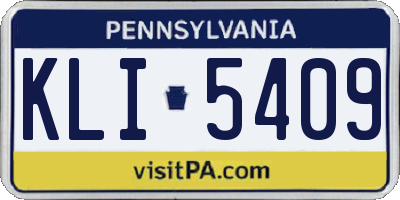 PA license plate KLI5409