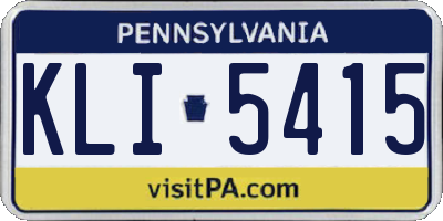 PA license plate KLI5415