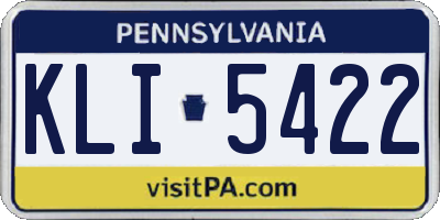 PA license plate KLI5422