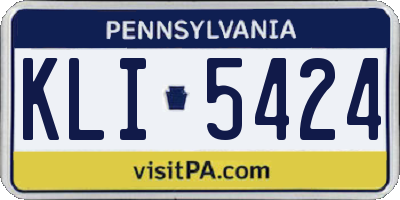 PA license plate KLI5424
