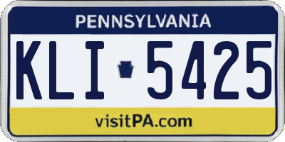 PA license plate KLI5425
