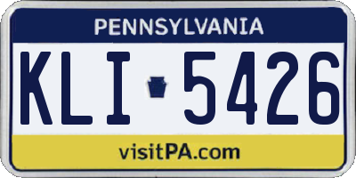 PA license plate KLI5426