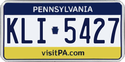 PA license plate KLI5427