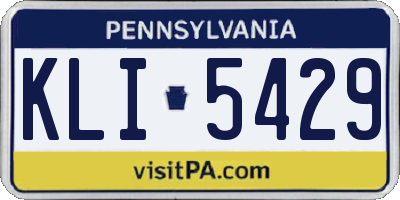 PA license plate KLI5429