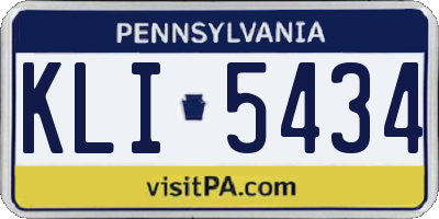 PA license plate KLI5434