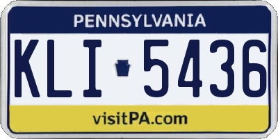 PA license plate KLI5436