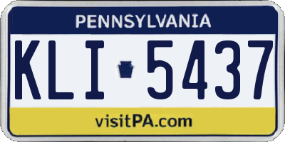 PA license plate KLI5437