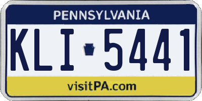 PA license plate KLI5441