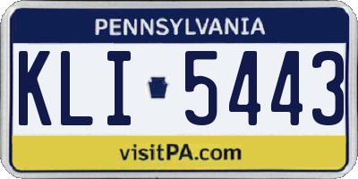 PA license plate KLI5443
