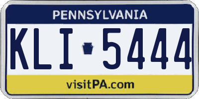 PA license plate KLI5444