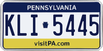 PA license plate KLI5445