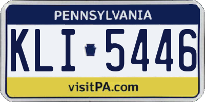 PA license plate KLI5446