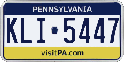 PA license plate KLI5447