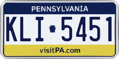 PA license plate KLI5451