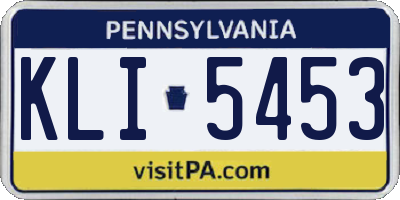PA license plate KLI5453