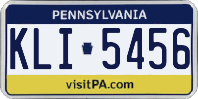 PA license plate KLI5456