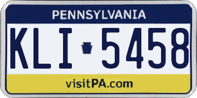 PA license plate KLI5458