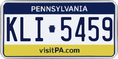 PA license plate KLI5459