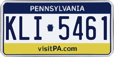 PA license plate KLI5461