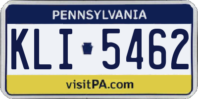 PA license plate KLI5462