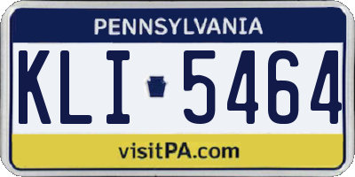 PA license plate KLI5464