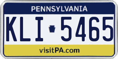 PA license plate KLI5465