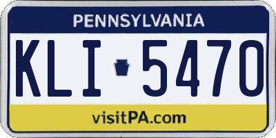 PA license plate KLI5470