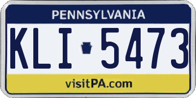 PA license plate KLI5473