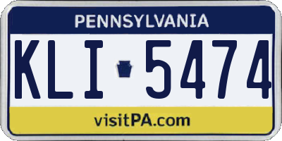 PA license plate KLI5474