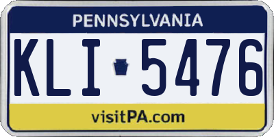 PA license plate KLI5476