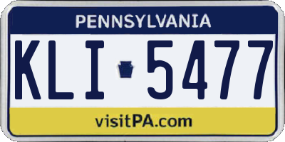 PA license plate KLI5477