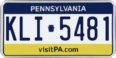 PA license plate KLI5481