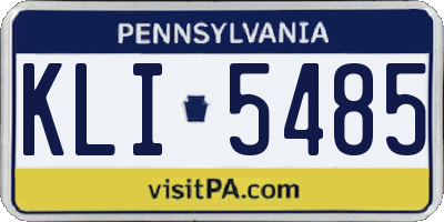 PA license plate KLI5485