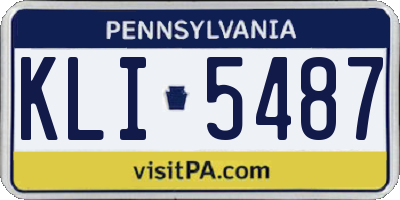 PA license plate KLI5487