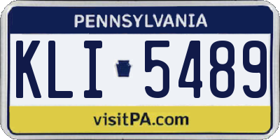 PA license plate KLI5489