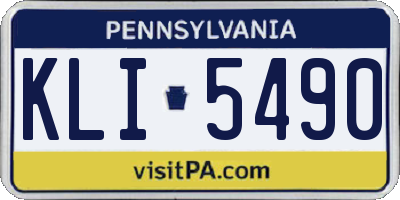 PA license plate KLI5490