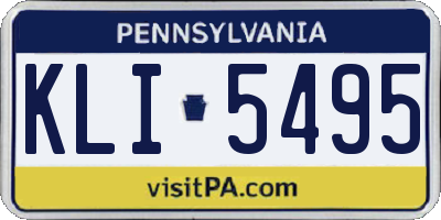 PA license plate KLI5495
