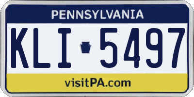 PA license plate KLI5497
