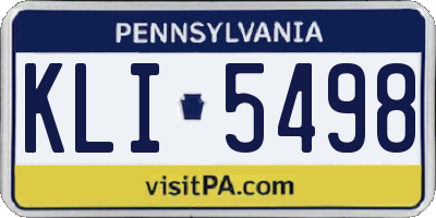 PA license plate KLI5498