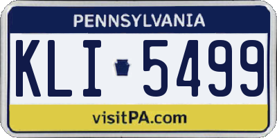 PA license plate KLI5499