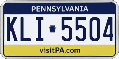 PA license plate KLI5504
